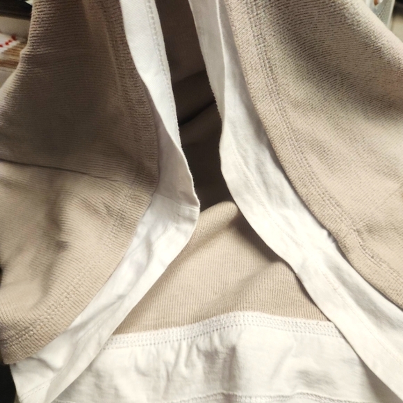 ALL SAINTS X DAVID JONES Luge LS Crew Long Sleeve Shirt In Tan And White Size M - Picture 4 of 13